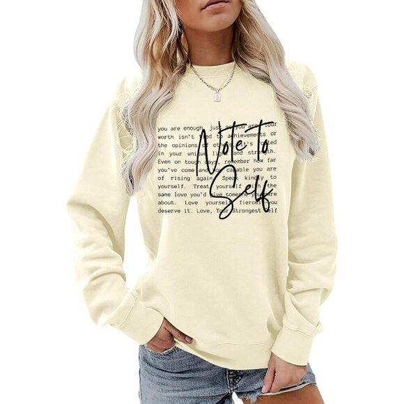 Sweaters - Women’s Cotton Blend Inspirational Sweatshirt You Are Enough Casual Top